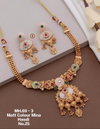 69 MH Gold Plated Matte Mina Colour Hasadi Set Wholesale Price In Surat
